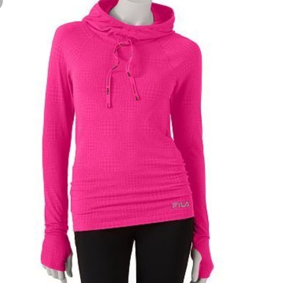 Fila Tops - Fila Sport Mars Running Cowl Funnel Neck Hoodie M